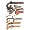Image 1 : Eight Antique Handguns with Miscellaneous Items
