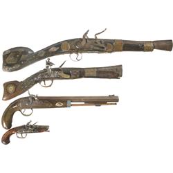 Two Blunderbusses and Two Handguns