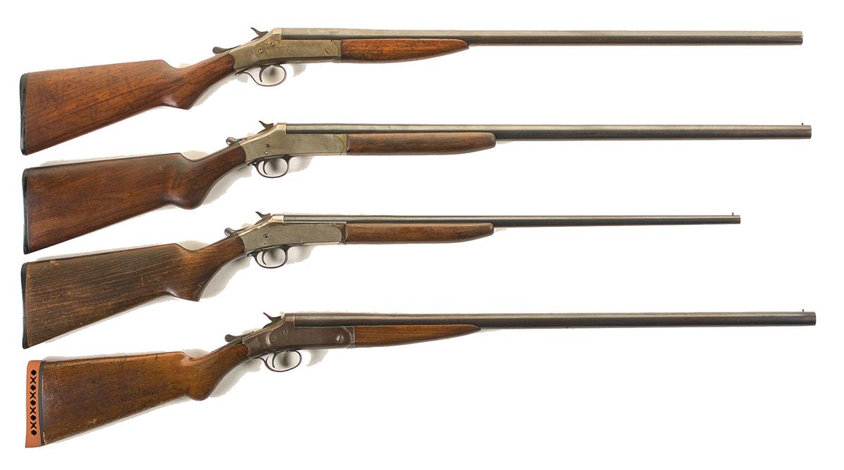 Four Single Barrel Shotguns