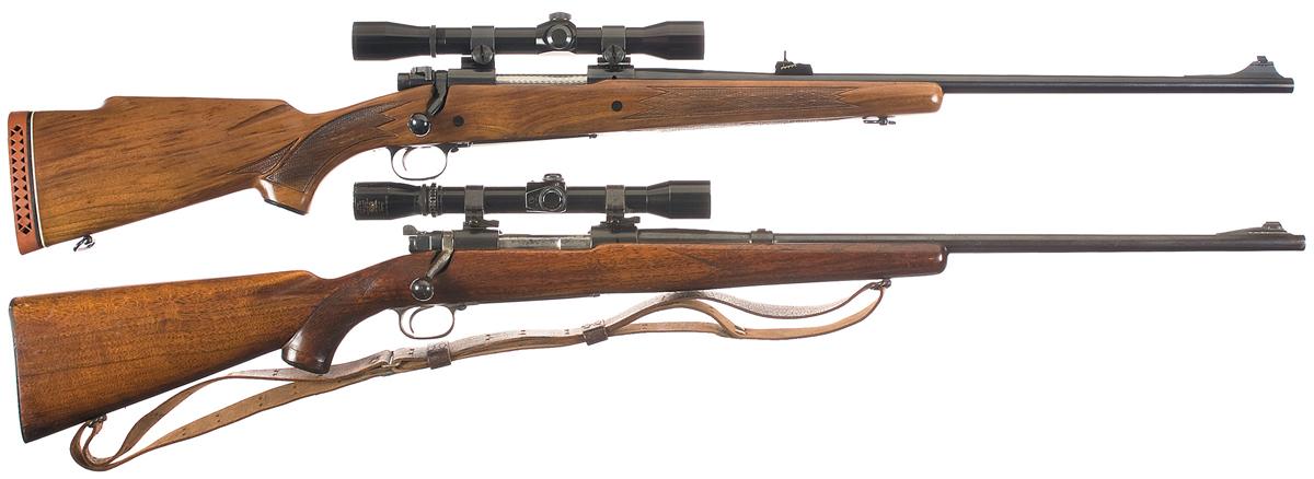 Two Winchester Model 70 Bolt Action Rifles