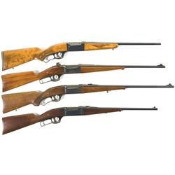 Four Savage Model 99 Lever Action Rifles