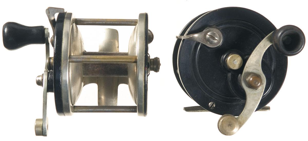 Two Antique A. H. Fox Gun Co. Baitcaster Fishing Reels