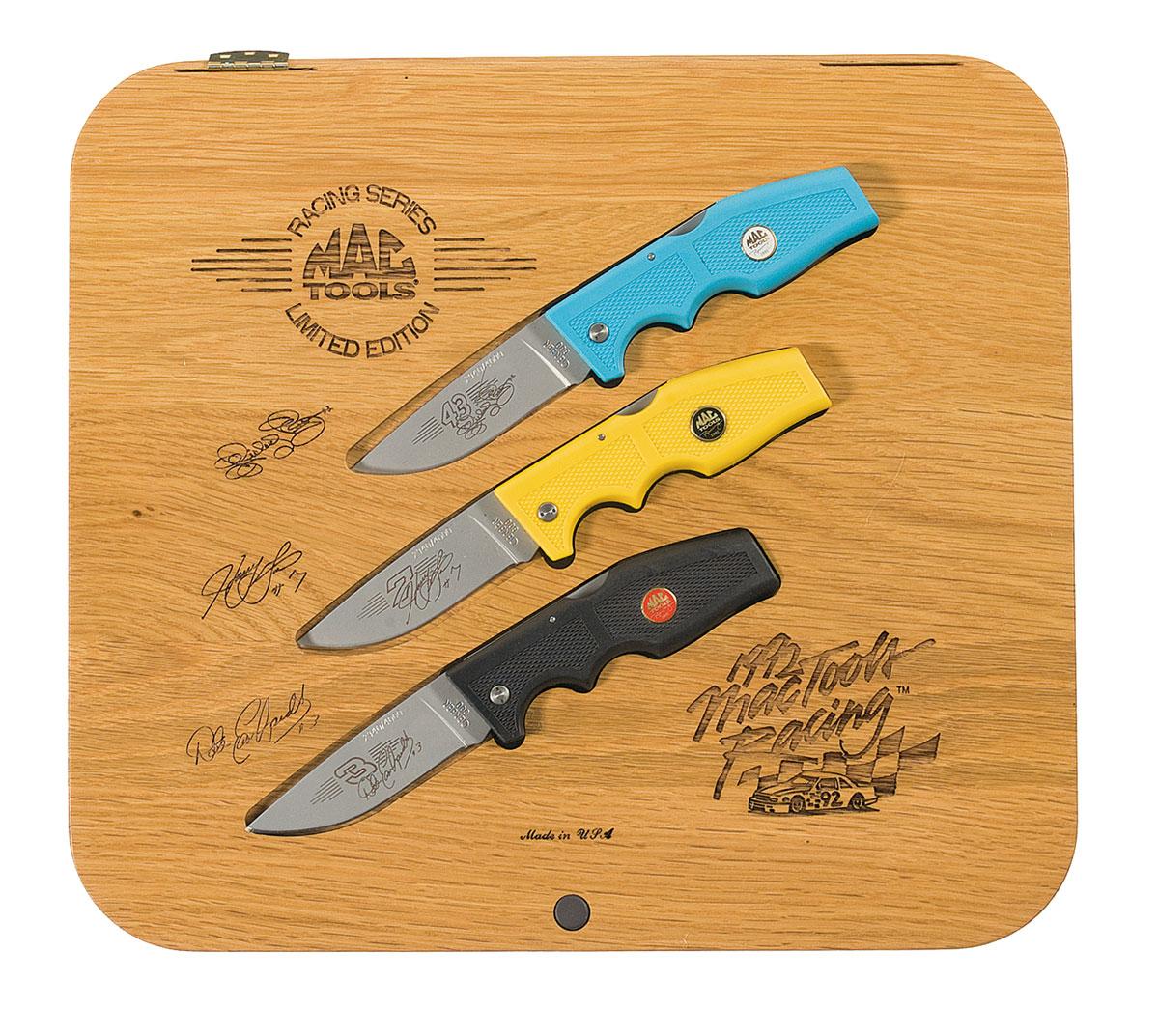 Cased 1992 MAC Tools Racing Knife Collection