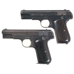 Two Colt Model 1903 Pocket Hammerless Semi-Automatic Pistols