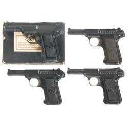 Collector's Lot of Four Savage Model 1907 Semi-Automatic Pistols