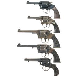 Five Colt Double Action Revolvers