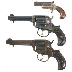 One Colt Derringer and Two Colt Revolvers