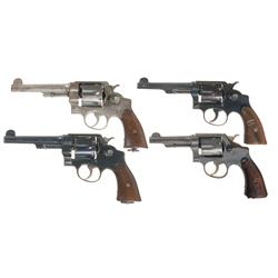 Four Smith & Wesson Double Action Revolvers