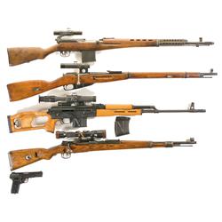 Four Scoped Rifles and One Pistol