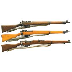 Three Enfield Bolt Action Rifles