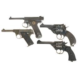 Two Martial Pistols and Two Webley Revolvers