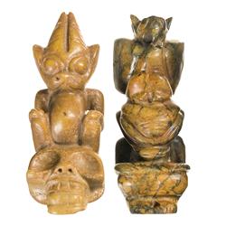 Two Stone Totem Statues