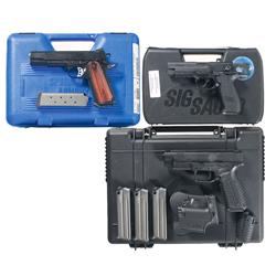 Three Cased Semi-Automatic Pistols