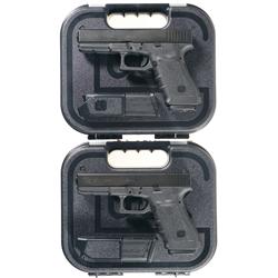 Two Cased Consecutively Serial Numbered Glock 21 Semi-Automatic Pistols