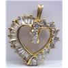 Image 1 : Vermeil Heart Pendant w/Baguette & Round CZs