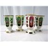 Image 1 : A14-112 SET OF 4 BOHEMIAN COLORED GOBLETS