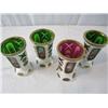 Image 2 : A14-112 SET OF 4 BOHEMIAN COLORED GOBLETS