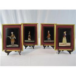 A44-24 SET OF 4 PIETRA DURA PLAQUES