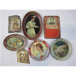 A45-9 COLLECTION OF 7 TIN ADVERTISING TRAYS