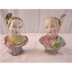 A14-150 PAIR OF GERMAN PORCELAIN BUSTS
