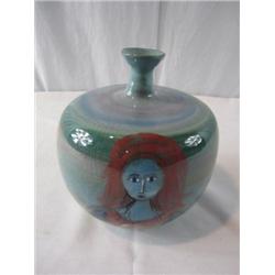 A45-5 SIGNED PILLIN VASE WITH WOMAN