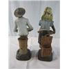 Image 5 : A44-6 PAIR OF TERRA COTTA BLACK FIGURINES
