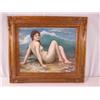 Image 1 : A45-18 SIGNED NUDE BY THE SEA PAINTING