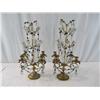 Image 1 : A14-128 PAIR OF CRYSTAL & BRONZE GIRANDOLES