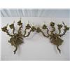 Image 1 : A44-32 PAIR OF BRONZE 5 ARM WALL SCONCES