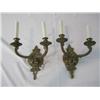 Image 1 : A44-36 PAIR OF 2 ARM BRASS WALL SCONCES