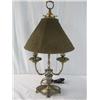 Image 1 : A45-13 TIFFANY BRONZE LAMP W/ ENAMELED MESH SHADE