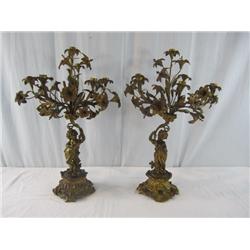 A14-119 PAIR OF FRENCH ORMOLU FIGURAL CANDELABRAS