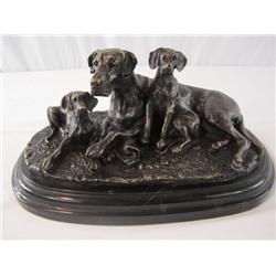 A44-34 BRONZE GROUP OF DOGS