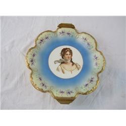 A14-165 ANTIQUE PORCELAIN PORTRAIT PLATE