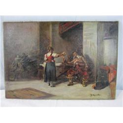 A14-127 ANTIQUE OIL ON CANVAS SIGNED MURILLO