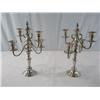 Image 1 : A14-164 PAIR OF SILVER PLATED 5 LITE CANDELABRAS