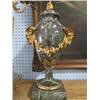 Image 1 : A14-69 PAIR OF ORMOLU MOUNTED GREEN MARBLE URNS