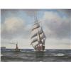 Image 2 : A14-93 SIGNED OIL ON CANVAS OF A SHIP IN OCEAN