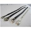 Image 1 : A3-44 LOT OF 4 LEATHER BELTS & SILVER BUCKLES