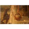 Image 4 : A14 10 OIL ON CANVAS: WOMAN WITH DOG