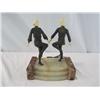 Image 1 : A47-4 RUSSIAN SPELTER & IVORY DANCERS