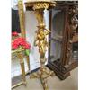 Image 1 : A43-19 CARVED WOOD & GOLD CHERUB PLANT STAND