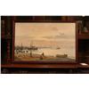 Image 1 : A14-36 RUSSIAN OIL ON CANVAS OF HARBOR SCENE