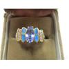 Image 1 : C28-1  14K TANZANITE, OPAL & DIAMOND RING