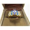 Image 2 : C28-1  14K TANZANITE, OPAL & DIAMOND RING
