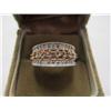 Image 1 : C28-3  10K WHITE GOLD BAND WITH COGNAC DIAMONDS