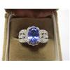 Image 1 : D32-1  14K WHITE GOLD TANZANITE & DIAMONDS RING