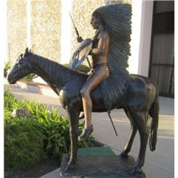 A10-9 INDIAN CHIEF ON HORSE BRONZE