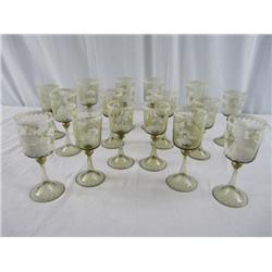 A3-63 SET OF 16 MARY GREGORY WINE GLASSES