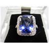 Image 1 : A34-16  14K WHITE GOLD TANZANITE & DIAMOND RING